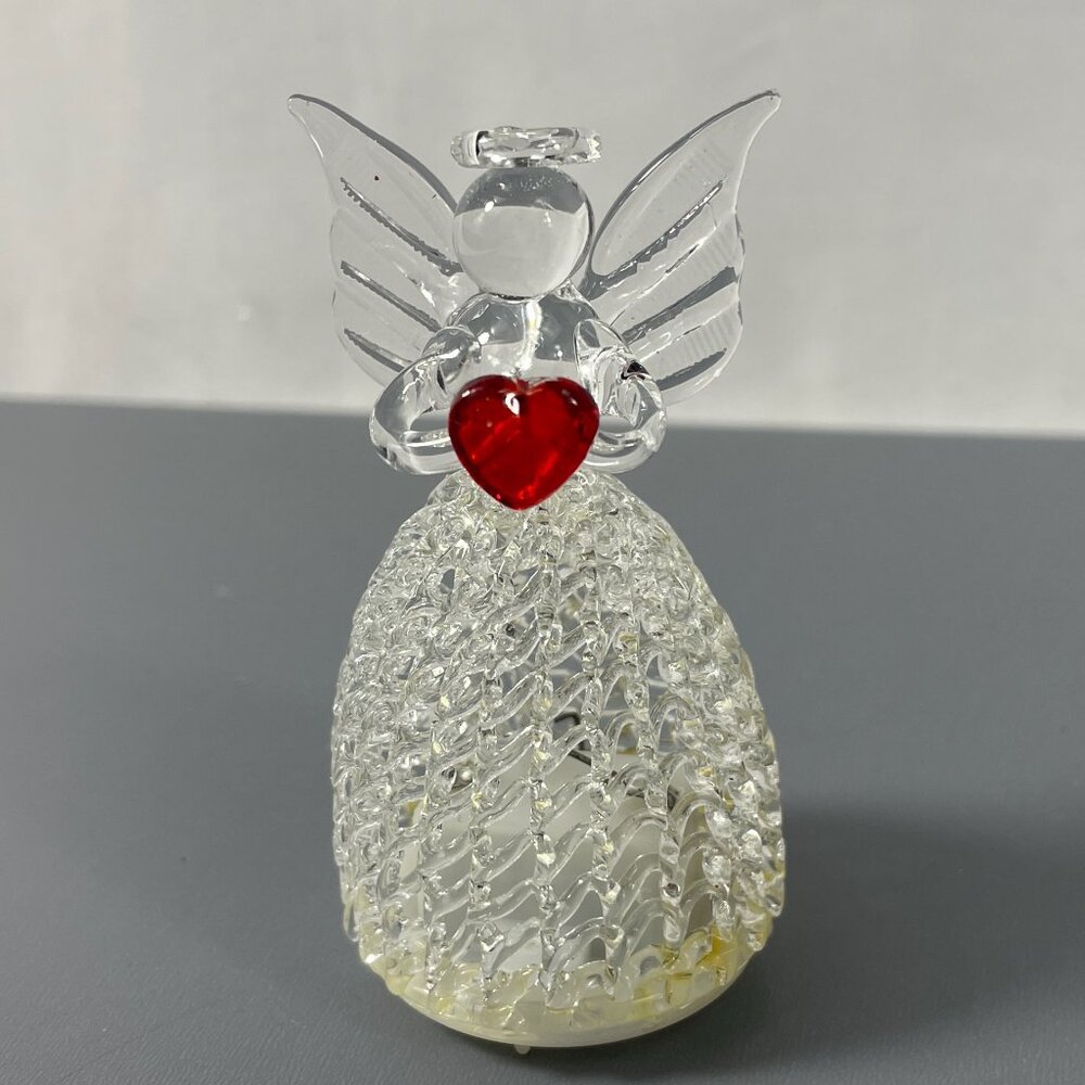 👼💡❤️ WOW! Multicolor Light Up Angel Guardian Figurine with Red Heart ($13 obo)